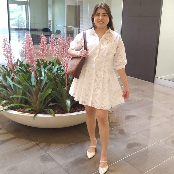 Club Monaco Size 8 sculptural patterned dress - Picture 3 of 6